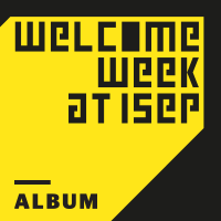 graphic image with the words welcome week at ISEP and album